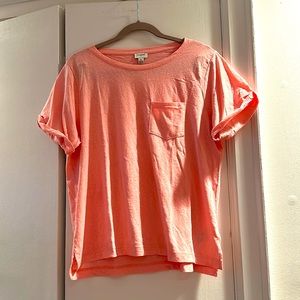 J.crew Tee sz XL pink. Cotton/poly